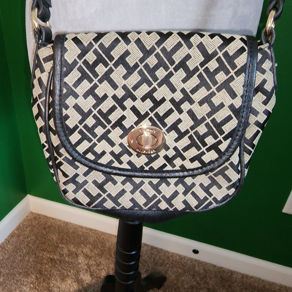 Tommy Hilfiger Black & Tan Crossbody Bag